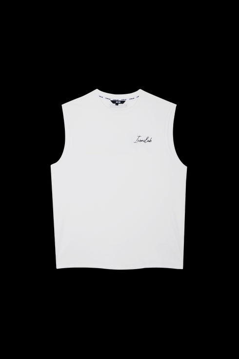 Handwritten Font Outer Wear Sleeveless Drop Shoulder Vest Unisex T-shirt